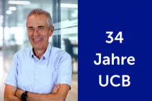 Portrait Christoph Arth mit dem Schriftzug "34 Jahre UCB"