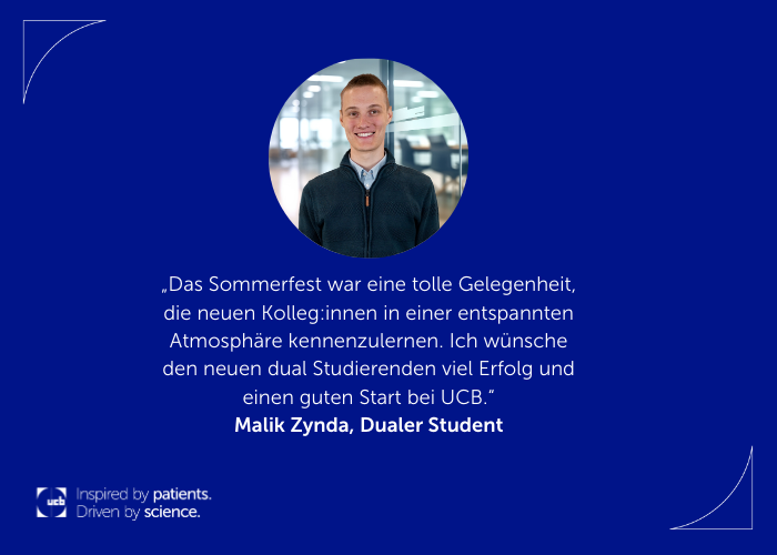 Foto von Malik Zynda, dualer Student bei UCB